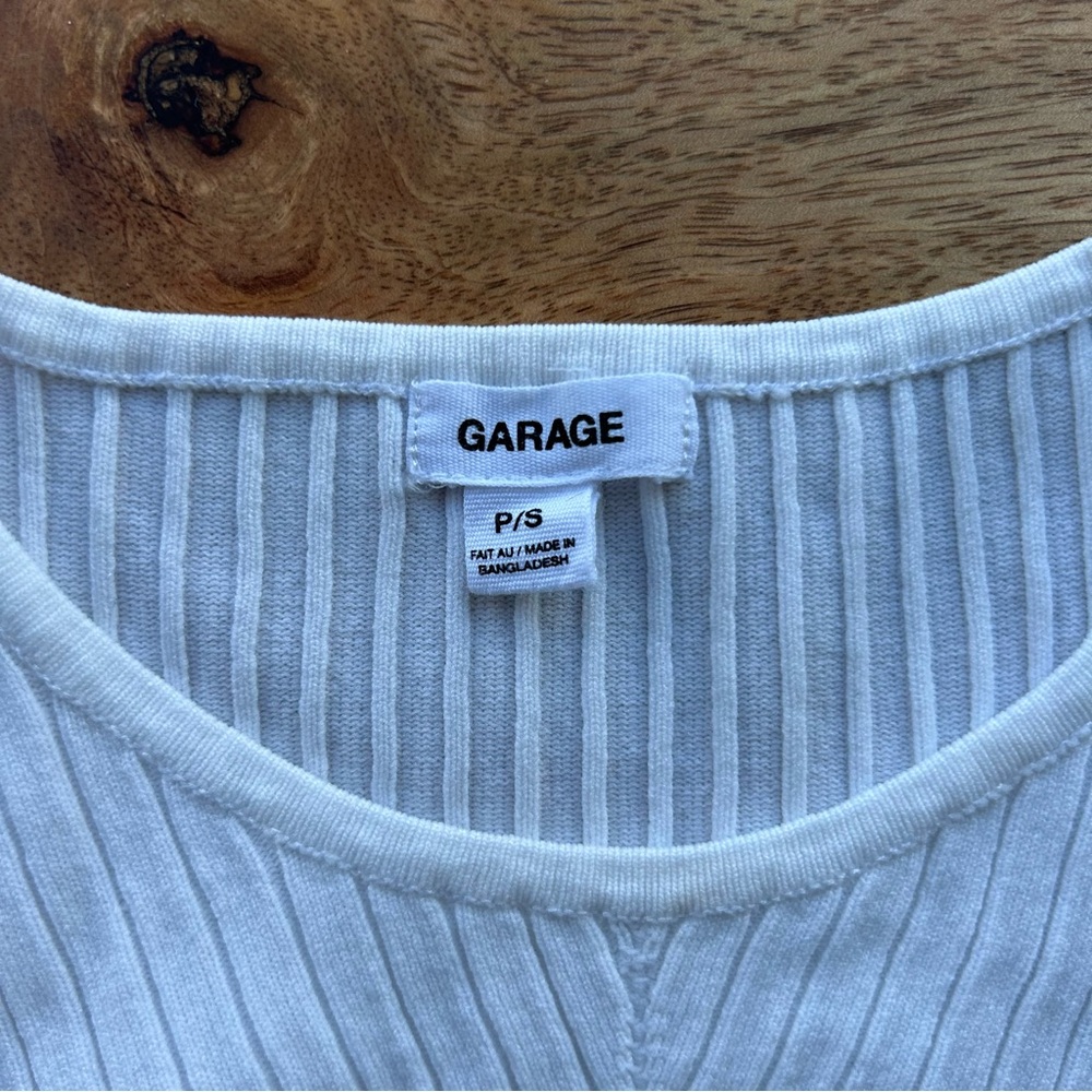 Garage White Rib Tank Top - Picture 2 of 3